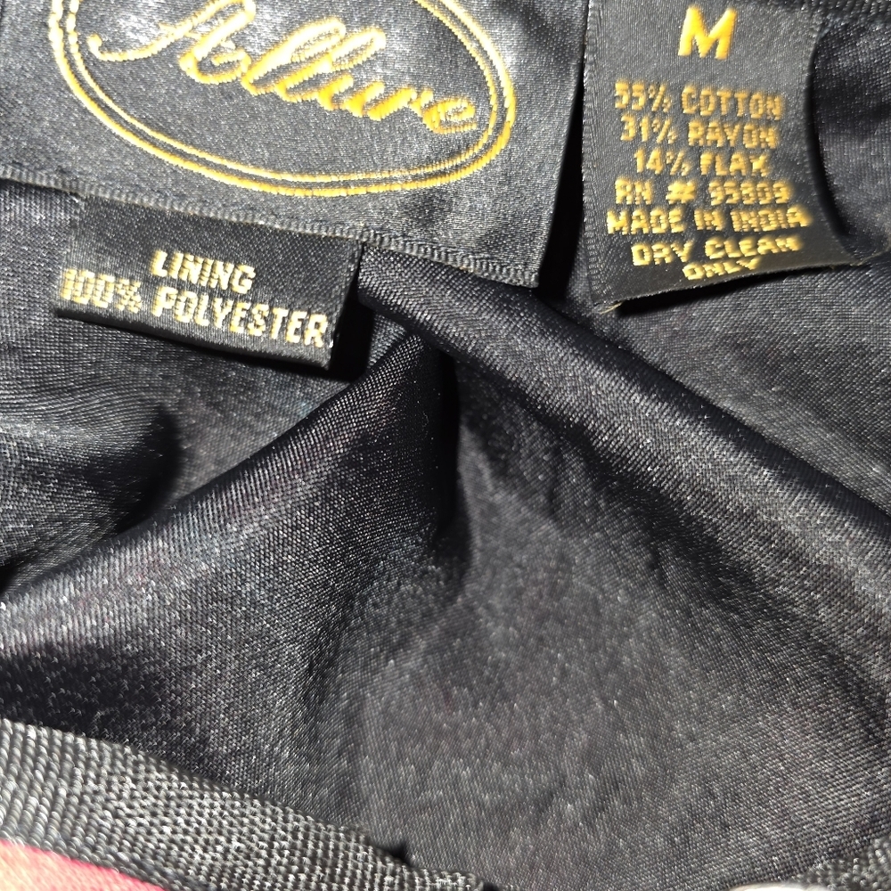 Allure Vtg Patchwork Embroidered Jacket Medium Ar… - image 9